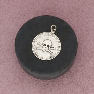 sterling silver vintage skull & crossbones masonic pendant